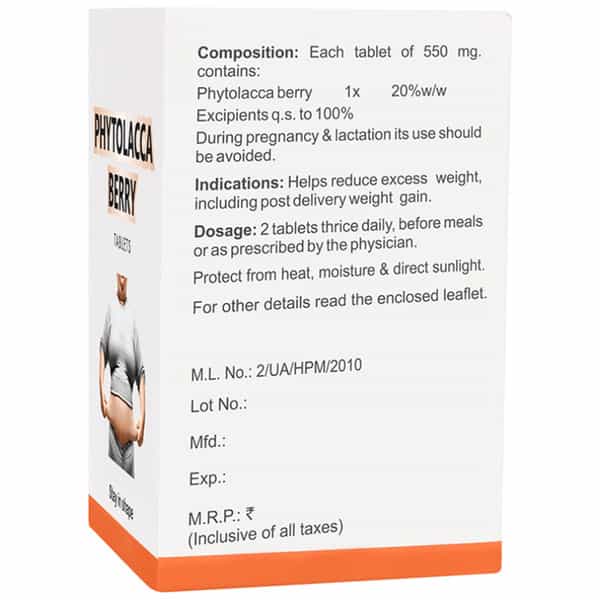 Dr Bakshi's Bakson Homoeopathy Phytolacca Berry Tablet 75