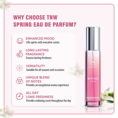 Tnw The Natural Wash Spring Eau De Parfum | Uplifting Long Lasting Unisex Perfume 15 Ml
