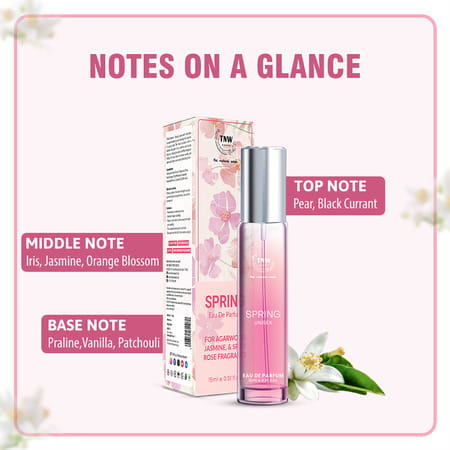 Tnw The Natural Wash Spring Eau De Parfum | Uplifting Long Lasting Unisex Perfume 15 Ml