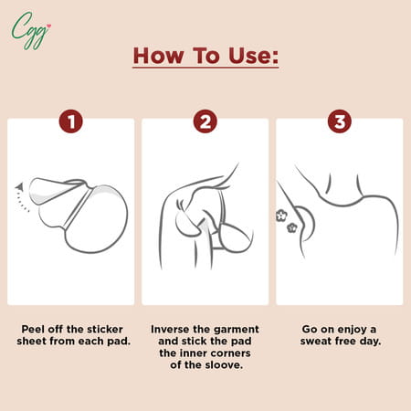 Cgg Cosmetics Under Arm 2 -Way Sweat Patchs|Absorbs Maximum Sweat|24 Hr Sweat Relief|Odour Control