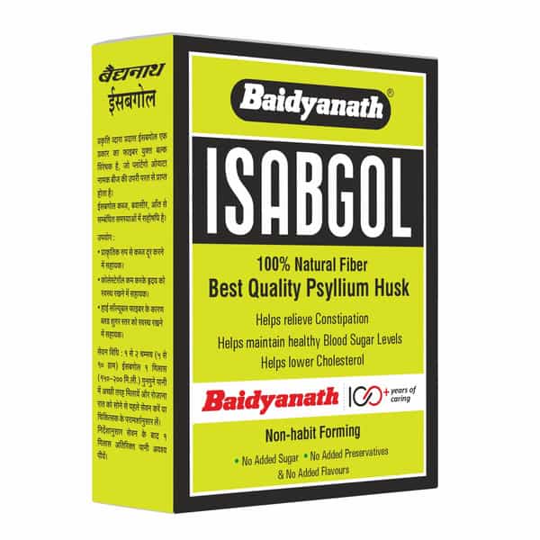 Baidyanath Asli Ayurved Isabgol Psyllium Husk Powder - 50Gm | Effective Constipation Relief
