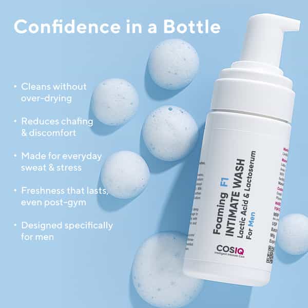 Cos-Iq Brightening Intimate Wash For Men - Hygiene Wash With Lactic Acid & Lactoserum | 100Ml