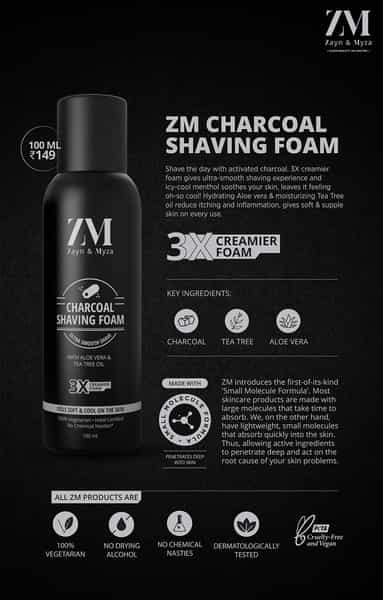 Zayn & Myza_charcoal Shaving Foam 100 Ml