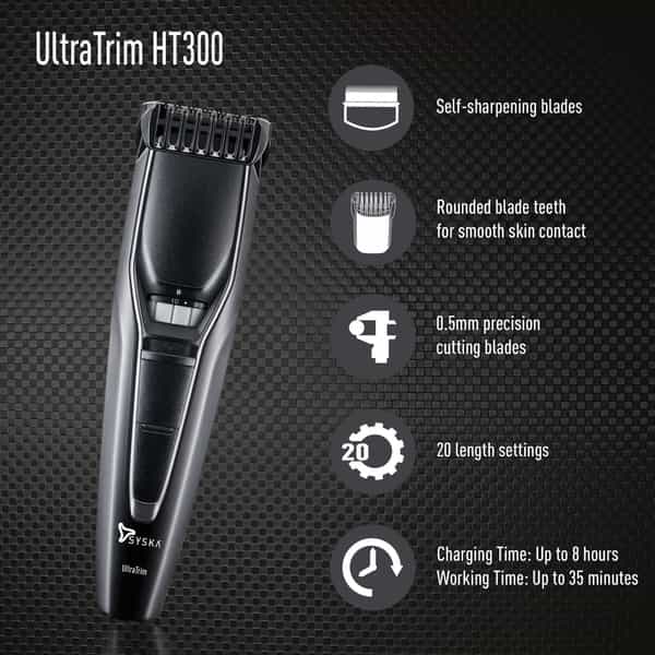Syska Ht300 Runtime: 35 Min Trimmer For Men (Black)