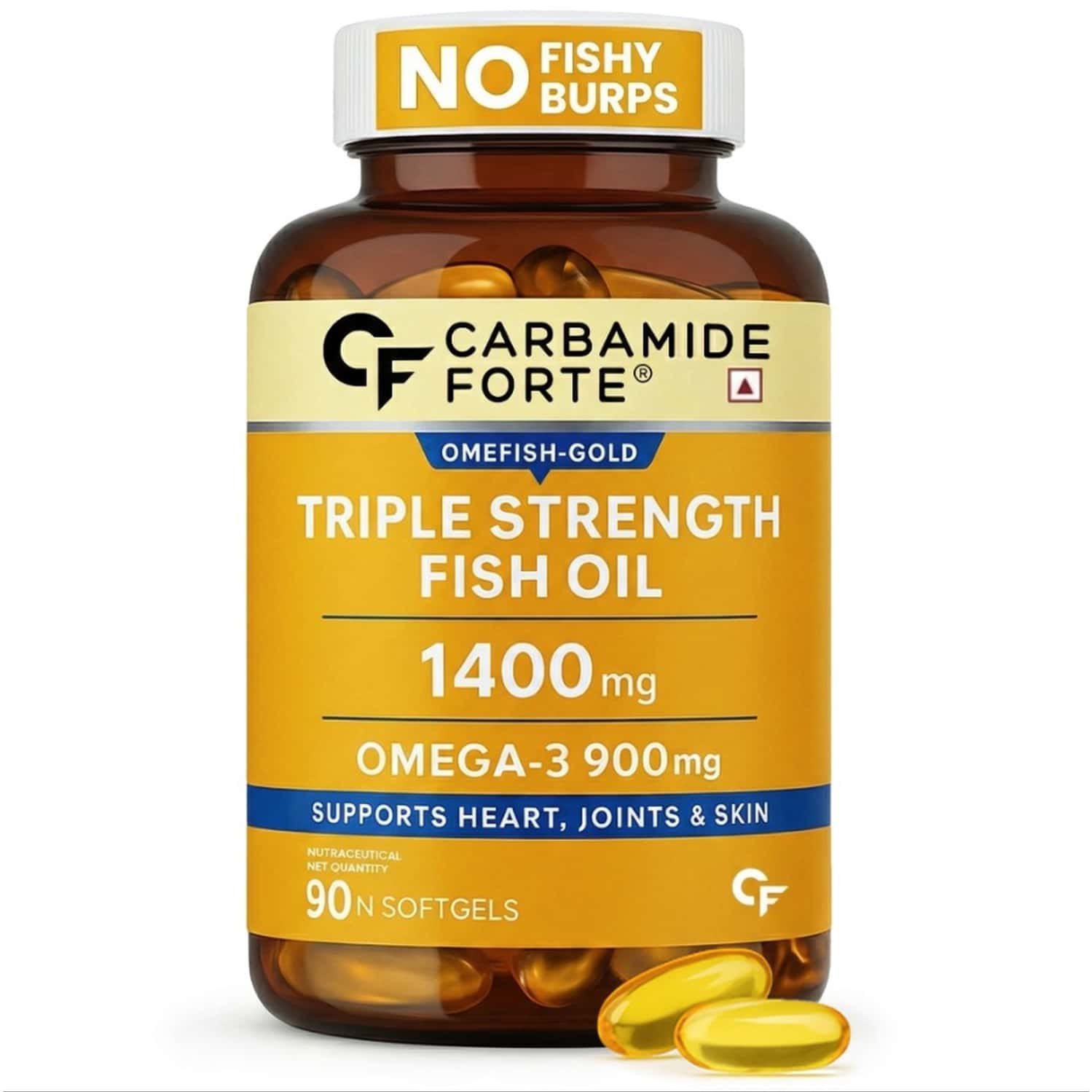 Carbamide Forte Triple Strength Fish Oil 1400mg With Omega 3-900mg Softgel Capsules 90 No's