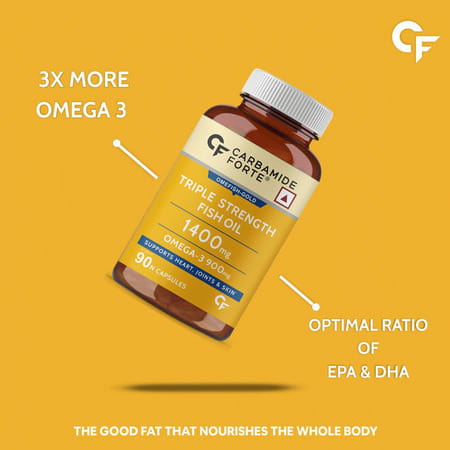 Carbamide Forte Triple Strength Fish Oil 1400mg With Omega 3-900mg Softgel Capsules 90 No'S