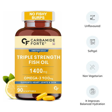 Carbamide Forte Triple Strength Fish Oil 1400mg With Omega 3-900mg Softgel Capsules 90 No'S