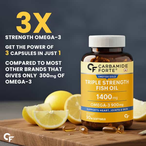 Carbamide Forte Triple Strength Fish Oil 1400Mg With Omega 3-900Mg Softgel Capsules 90 No's