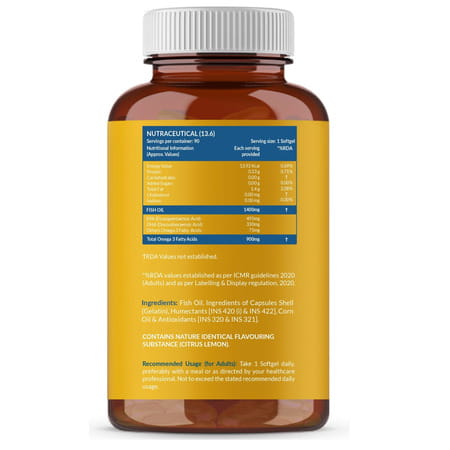 Carbamide Forte Triple Strength Fish Oil 1400mg With Omega 3-900mg Softgel Capsules 90 No'S