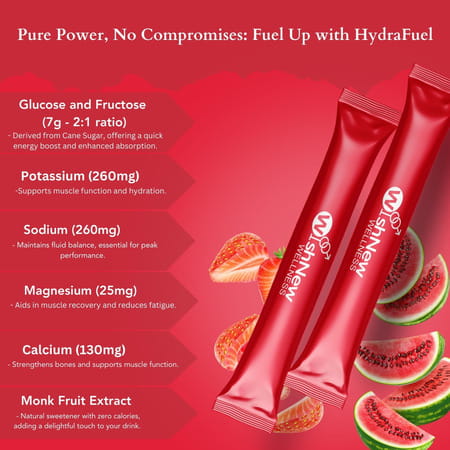 Wishnew Wellness Hydrafuel: Electrolyte-Rich Hydration Solution (Strawberry | Watermelon)