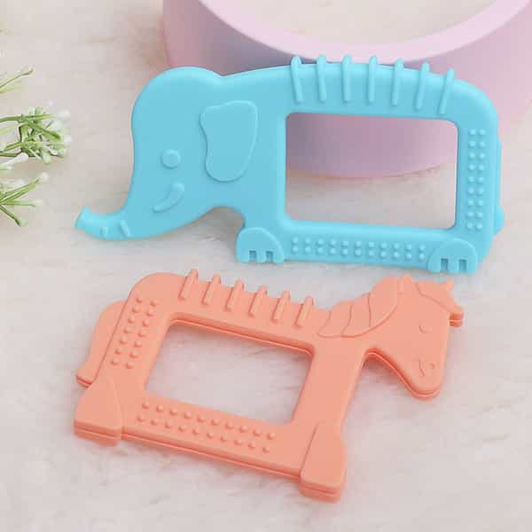R For Rabbit Tiny Bites Safari - Elephant Blue + Horse Orange (Pack Of 2)