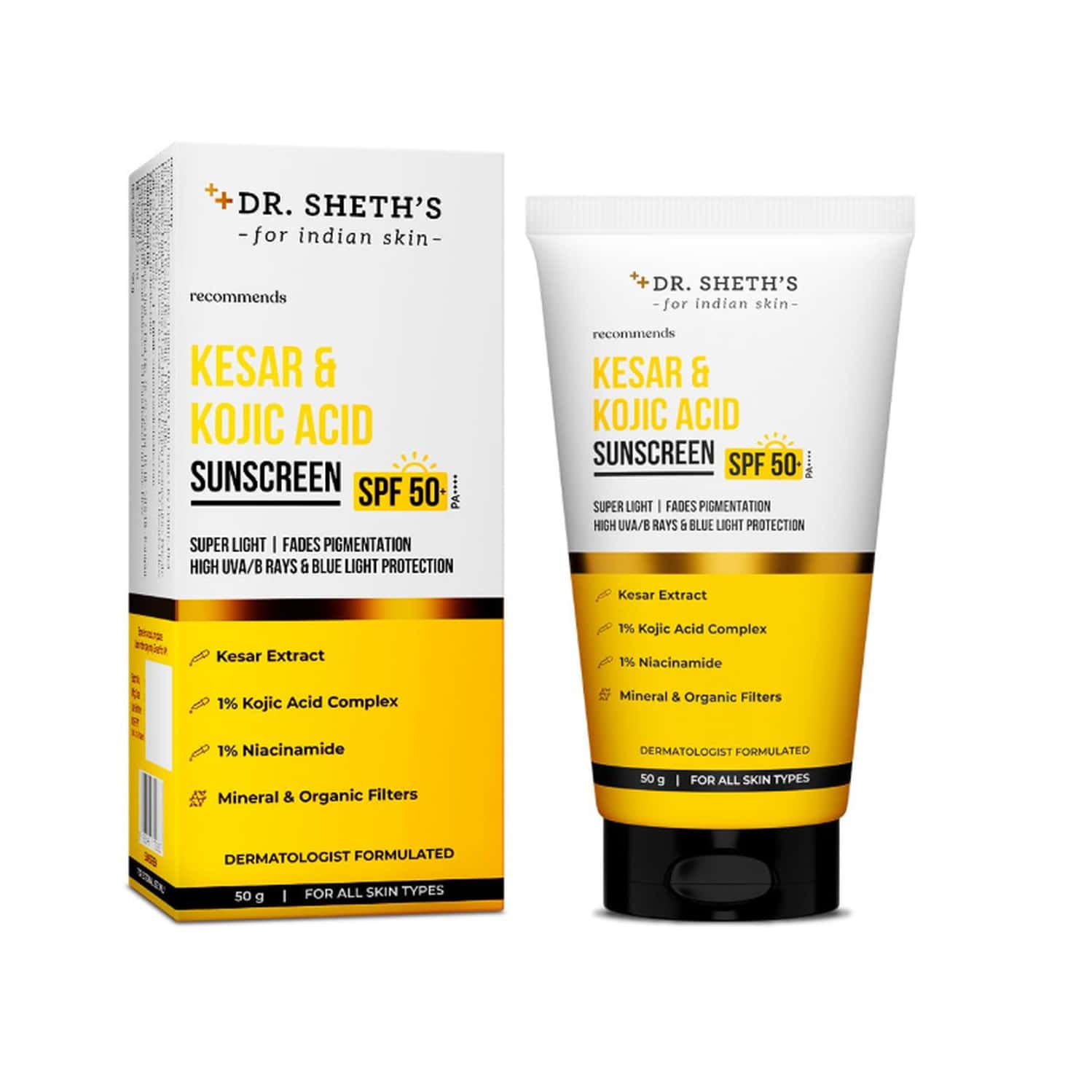 Kesar & Kojic Acid Sunscreen Spf 50+ Pa++++ 50 Gram