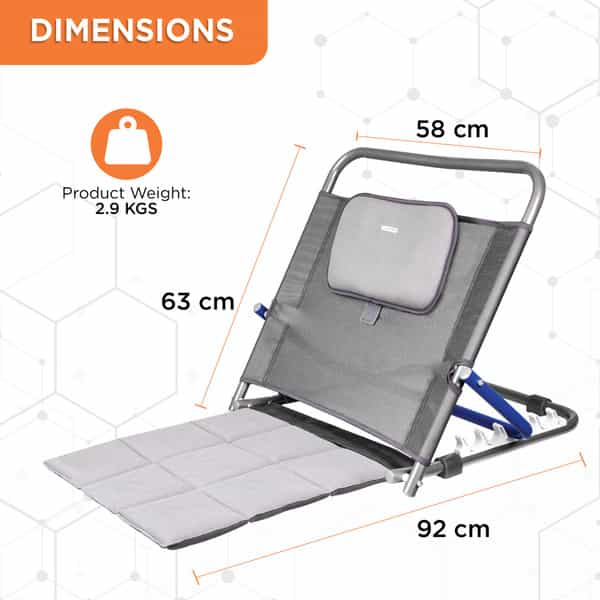 Vissco Orthopaedic Hospital Back Rest|Back Support For Hospitalised & Bed Ridden Patients (Black)