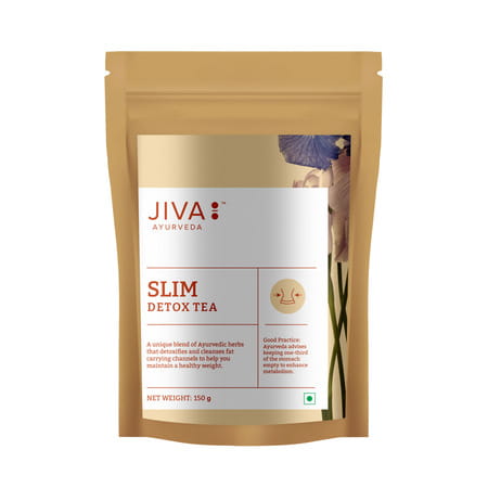 Jiva Ayurveda Slim Tea | Green Tea With Herbs For Body Detox | Weight Management - 150gm (Pack Of 1)