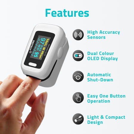 Medtech Og05 Fingertip Pulse Oximeter Blood Oxygen Saturation And Heart Rate Monitor Spo2 Oxygen