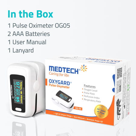 Medtech Og05 Fingertip Pulse Oximeter Blood Oxygen Saturation And Heart Rate Monitor Spo2 Oxygen