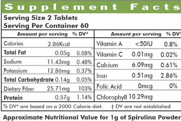 Ayur Champ Spirulina Tablets Green Food Supplement 500Mg 120 Tablets