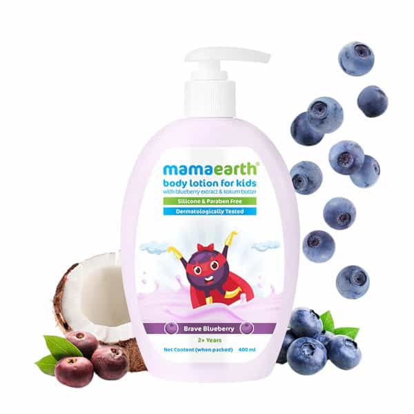 Mamaearth Brave Blueberry Body Lotion For Kids With Blueberry & Kokum Butter 400 Ml