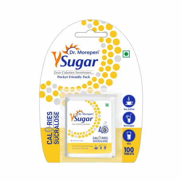 Dr. Morepen Y Sugar Pellets (Sucralose) | 100% Safe | Zero Calories | 100% Natural Sweetener
