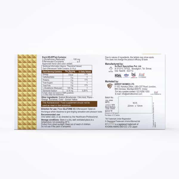 Glutone Md Glutathione Mouth-Dissolving Tablets With Setria L-Glutathione Pack Of 30 Tablets