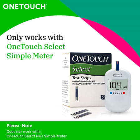 Onetouch Select 100 Test Strips (50 Pck 2) With 50 Onetouch Ultrasoft 2 (Pack Of 2) 25 Lancets