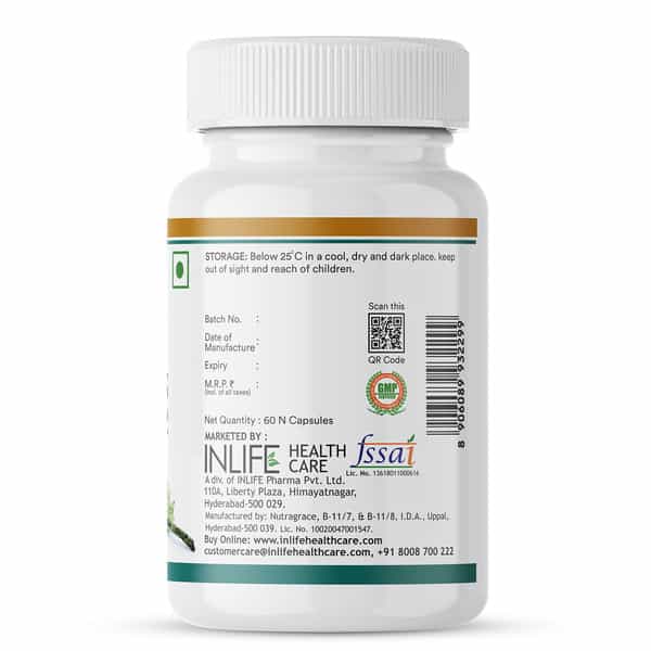 Inlife Plant Based Vegan Vitamin D3 K2 Supplement For Bone Health &Immune Support-60 Vegan Capsules