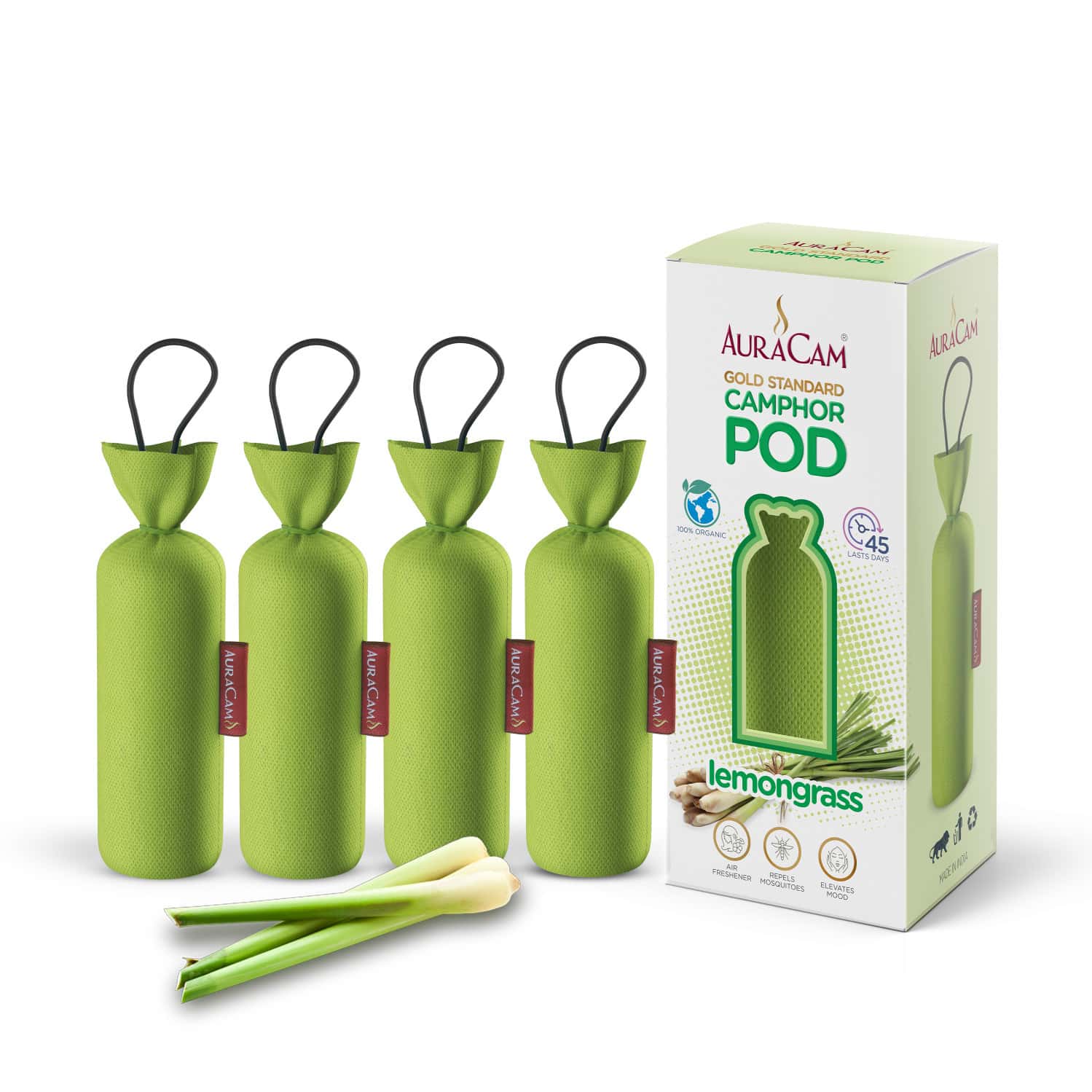 Auracam Gold Standard Camphor Pod Cone (Lemongrass) - Set Of 4