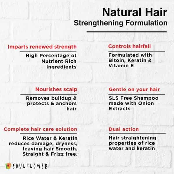 Soulflower Onion Biotin Shampoo With Aloevera & Plant Keratin Restore Shine & Smoothness 300Ml