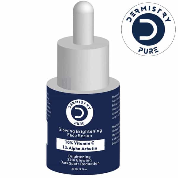 Dermistry 10% Vitamin C 1% Alpha Arbutin Dull Skin Brightening Lightening Fairness Glow Serum 30Ml