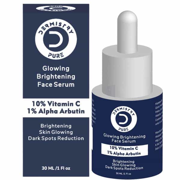 Dermistry 10% Vitamin C 1% Alpha Arbutin Dull Skin Brightening Lightening Fairness Glow Serum 30Ml