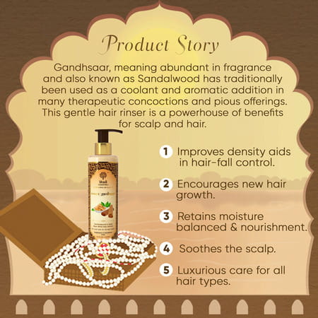 Khadi Essentials Sandalwood Rose Hair Shampoo For Hair Fall Control - 200 Ml