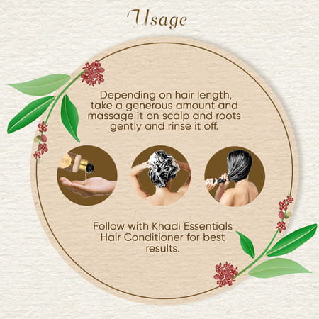 Khadi Essentials Sandalwood Rose Hair Shampoo For Hair Fall Control - 200 Ml