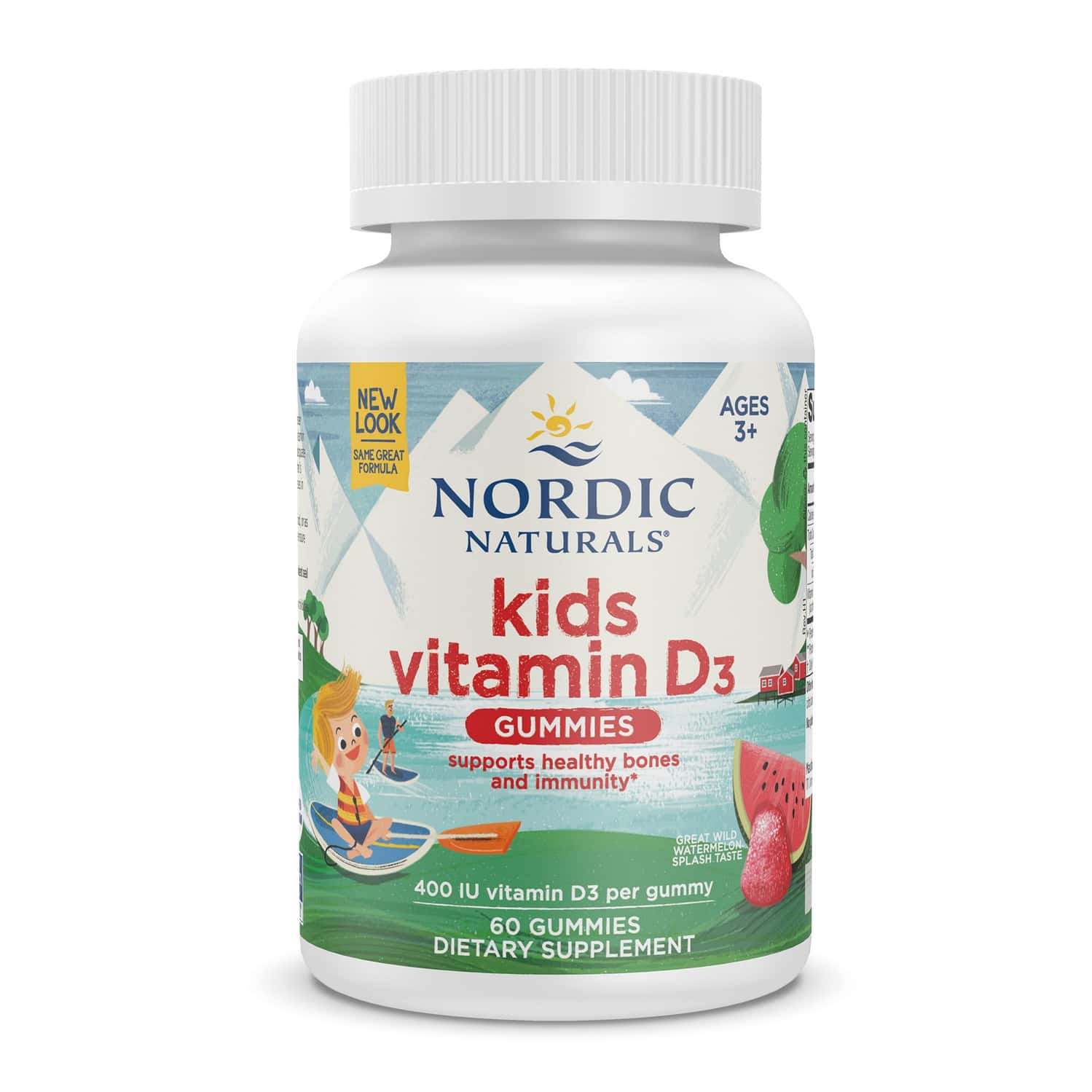 Nordic Naturals Vitamin D3 400 Iu Chewable Vitamin 60 Veg Gummies For Kids Wild Watermelon Splash