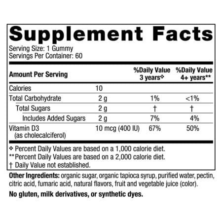 Nordic Naturals Vitamin D3 400 Iu Chewable Vitamin 60 Veg Gummies For Kids Wild Watermelon Splash