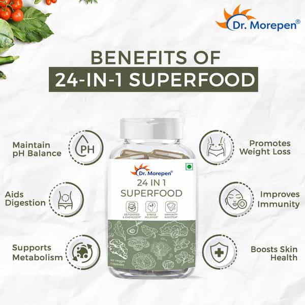 Dr. Morepen 24 In 1 Superfood | Veggie Capsule | 60 No's
