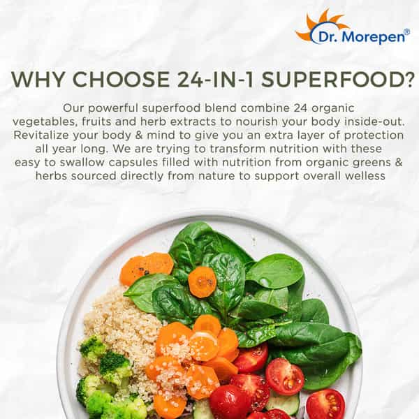 Dr. Morepen 24 In 1 Superfood | Veggie Capsule | 60 No's