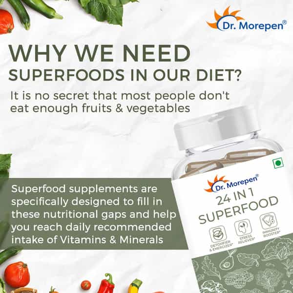 Dr. Morepen 24 In 1 Superfood | Veggie Capsule | 60 No's