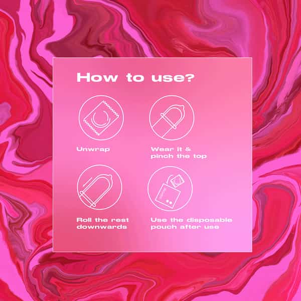 404 By Bold Care Ultra Thin Strawberry Flavor Condoms 60 Microns Disposable Pouches 20S