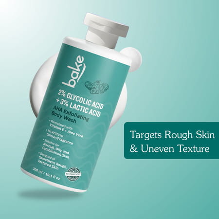 Bake 3% Lactic & Glycolic Acid Body Wash For Smooth | Even Skin - 300Ml