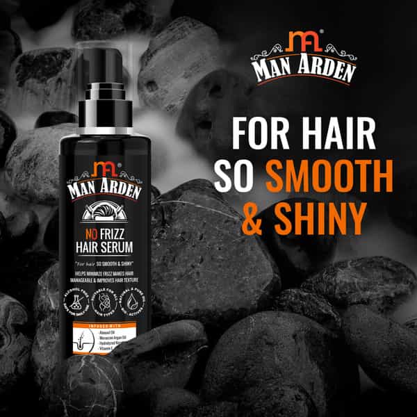 Man Arden No Frizz Hair Serum For Men Smooth & Shiny Keratin Vitamin E 120 Ml