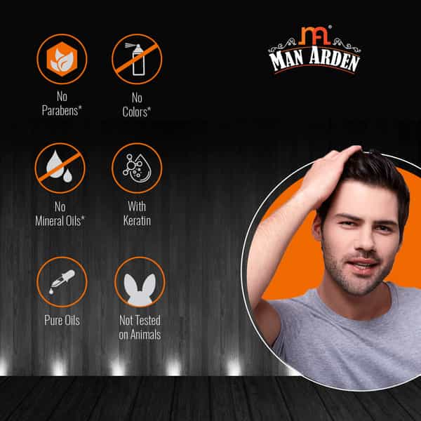 Man Arden No Frizz Hair Serum For Men Smooth & Shiny Keratin Vitamin E 120 Ml