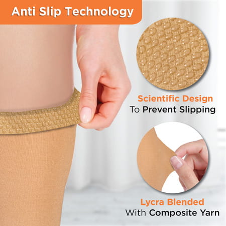 Vissco Medical Compression Stockings Upto Thigh | Improve Blood Circulation | Varicose Vein - Large