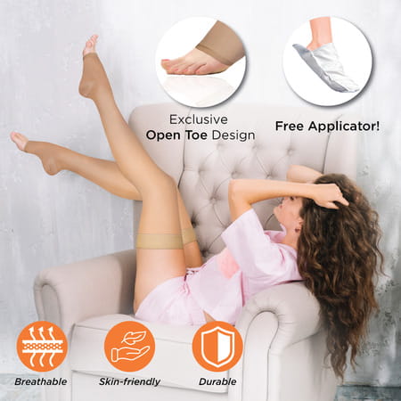Vissco Medical Compression Stockings Upto Thigh | Improve Blood Circulation | Varicose Vein - Large