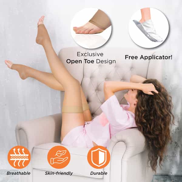 Vissco Medical Compression Stockings Upto Thigh | Improve Blood Circulation | Varicose Vein - Large