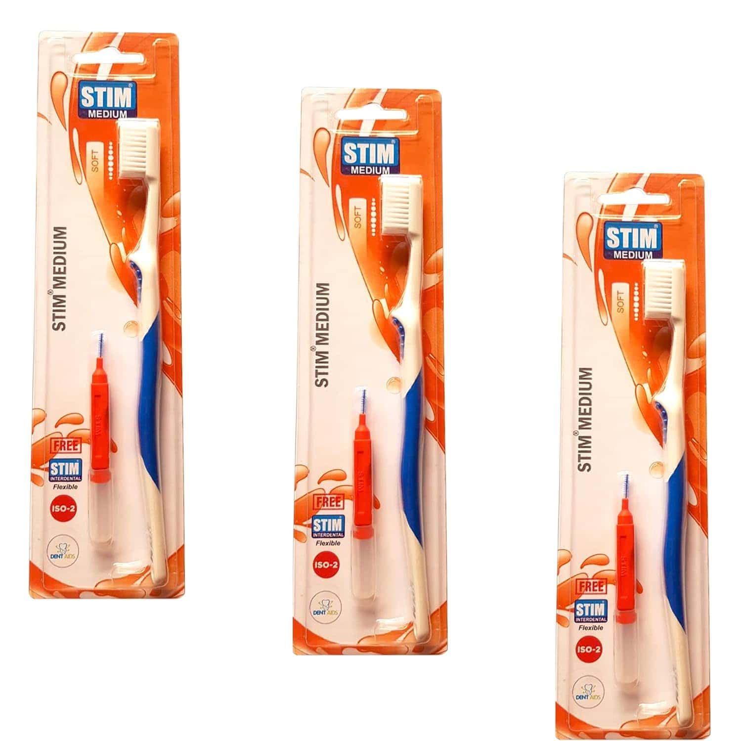 Stim Medium Medium Toothbrush (Pack Of 3)