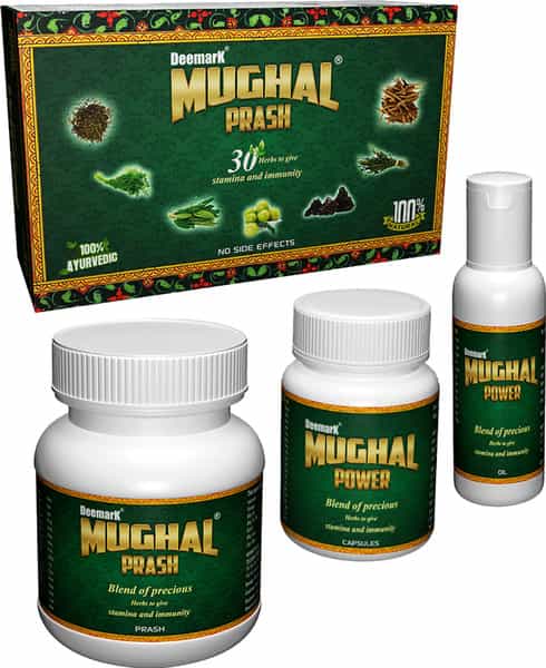 Deemark Mughal Prash For Strength Stamina Energy Booster (250G Prash|50 Ml Oil|30 Capsules Combo)