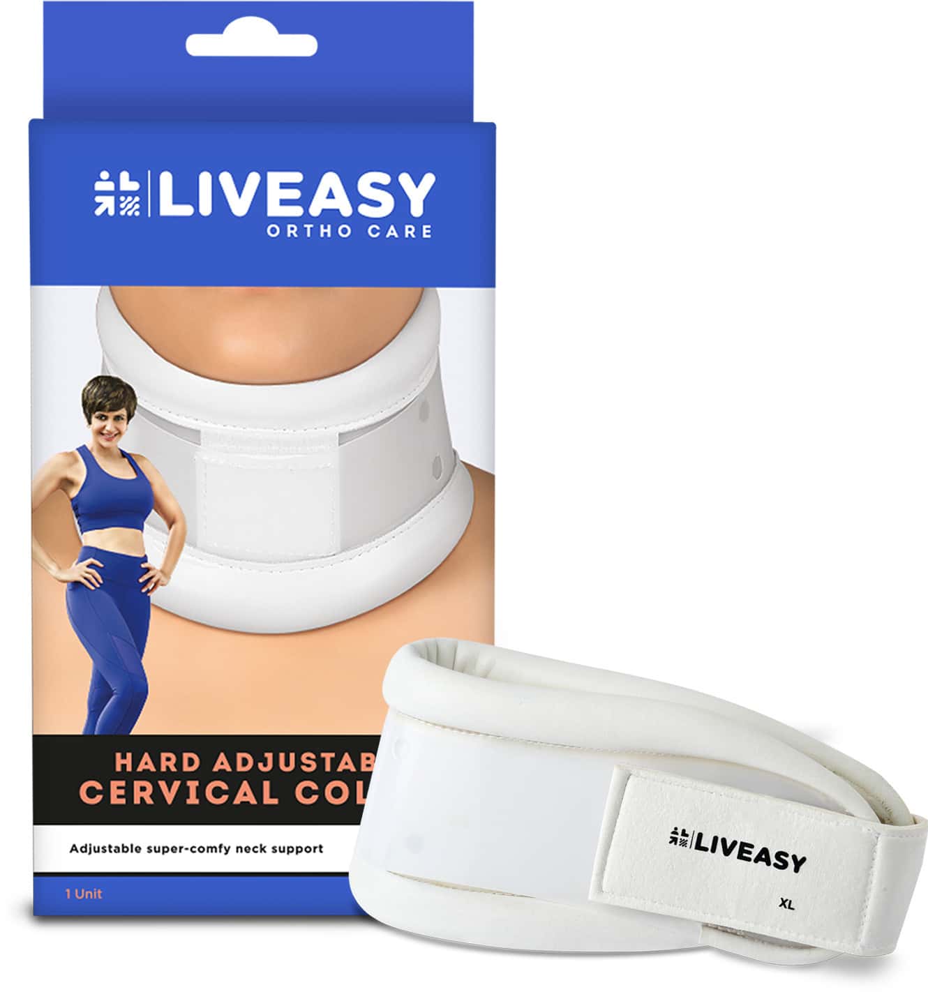 Liveasy Ortho Care Hard Adjustable Cervical Collar Xl