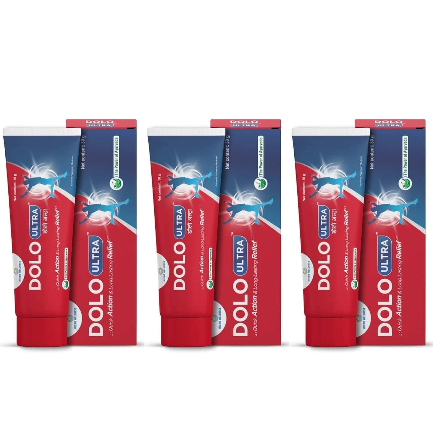 Dolo Ultra Gel |pain Relief Gel For Muscles And Joints 30gm - Pack Of 3