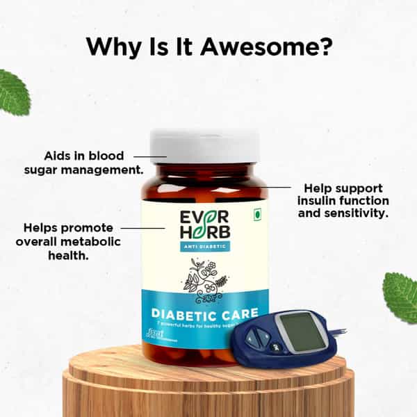 Everherb Diabetic Care - Aids In Blood Sugar Management - Bottle Of 60 Tablets (By Pharmeasy)