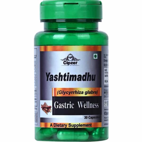 Cipzer Yashtimadhu Capsules Relieving Gastroesophageal Reflux | Hyperacidity & Ulcers -30 Capsules